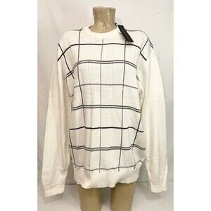 NWT $65 Oscar De La Renta Sweater L Large 50” Long Sleeve Ivory Thin Top Shirt